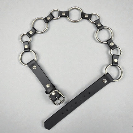 BT113-200BR  LARGE 1/2"  RIVET LEATHER LINK  2" AND 1 1/4" RING LINK BELT