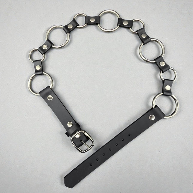 BT113-200BR  LARGE 1/2"  RIVET LEATHER LINK  2" AND 1 1/4" RING LINK BELT