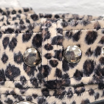 BT114L-LEOPARD FUZZY FABRIC BONDAGE BELT