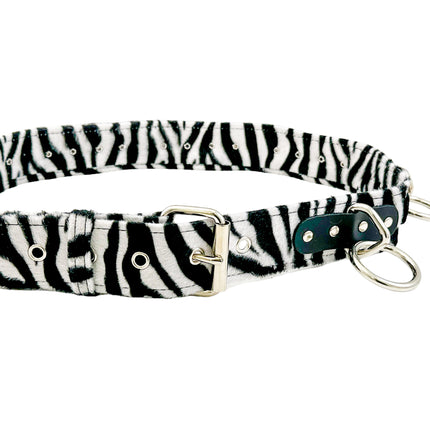 BT114L-LEOPARD FUZZY FABRIC BONDAGE BELT