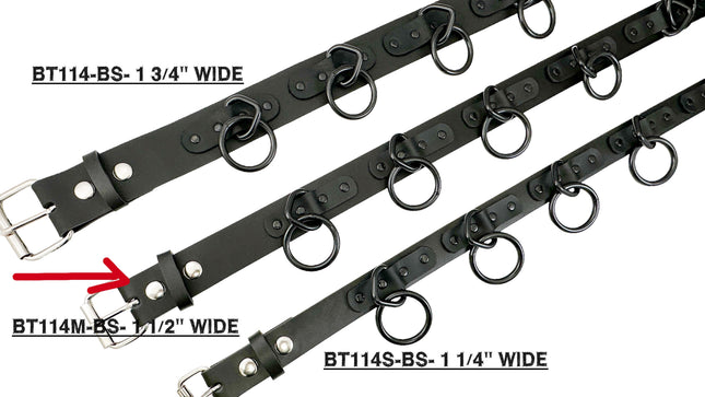 BT114M-BS  1 1/2" WIDE LARGE BONDAGE 1 1/2" RING BELT [NEW]