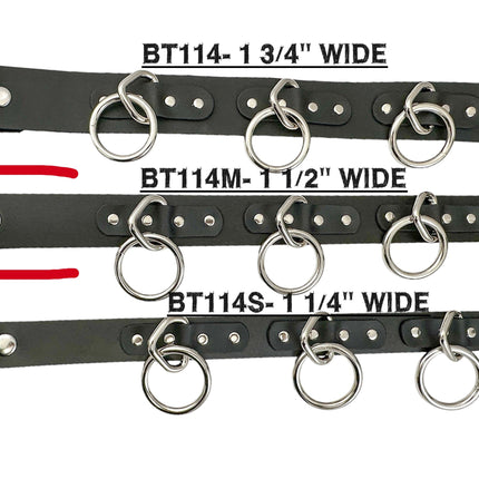 BT114M-  1 1/2" WIDE LARGE BONDAGE 1 1/2" RING BELT [NEW]