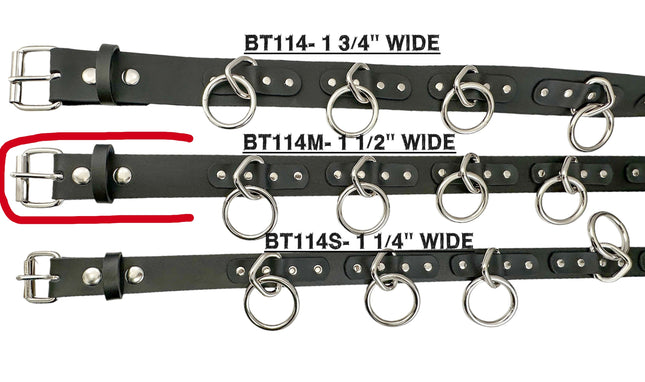 BT114M-  1 1/2" WIDE LARGE BONDAGE 1 1/2" RING BELT [NEW]
