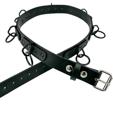 BT114S-  NEW 1 1/4" WIDE LARGE BONDAGE 1 1/2" RING BELT