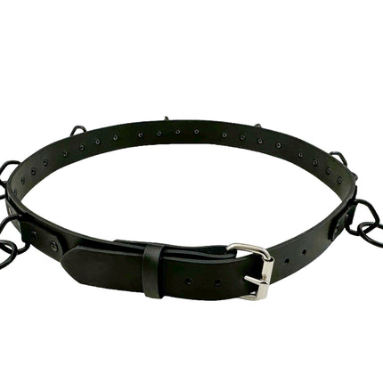 BT114S-  NEW 1 1/4" WIDE LARGE BONDAGE 1 1/2" RING BELT