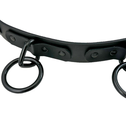 BT114S-  NEW 1 1/4" WIDE LARGE BONDAGE 1 1/2" RING BELT
