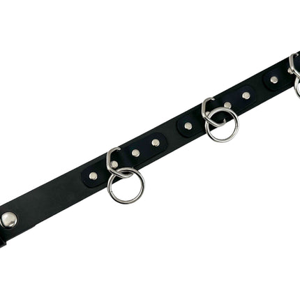 BT114S-  NEW 1 1/4" WIDE LARGE BONDAGE 1 1/2" RING BELT