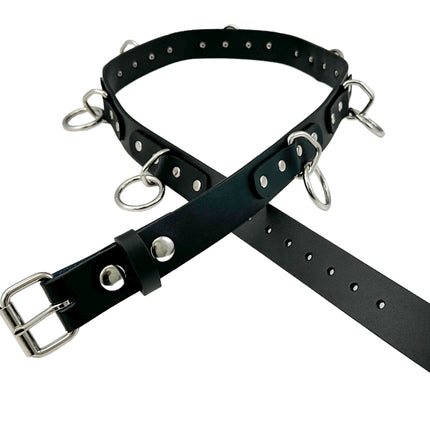 BT114S-  NEW 1 1/4" WIDE LARGE BONDAGE 1 1/2" RING BELT