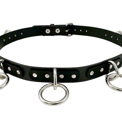 BT114S-  NEW 1 1/4" WIDE LARGE BONDAGE 1 1/2" RING BELT