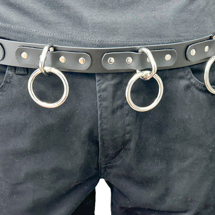 BT114S-  NEW 1 1/4" WIDE LARGE BONDAGE 1 1/2" RING BELT