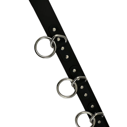 BT114S-  NEW 1 1/4" WIDE LARGE BONDAGE 1 1/2" RING BELT