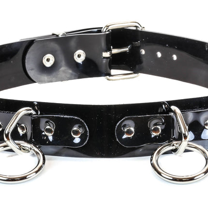 BT114VN-BLK VINYL PVC BONDAGE BELT