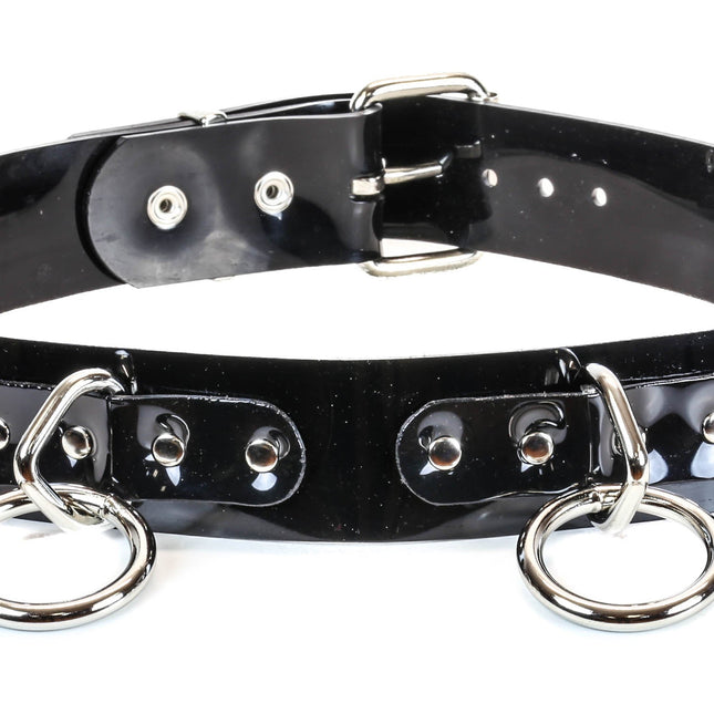 BT114VN-BLK VINYL PVC BONDAGE BELT