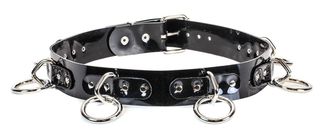 BT114VN-BLK VINYL PVC BONDAGE BELT