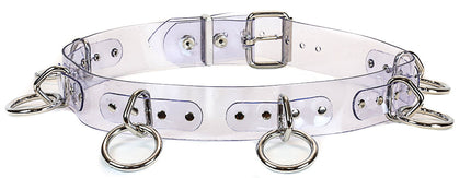 BT114VN-CLR CLEAR VINYL BONDAGE BELT, 1 1/2" LOOP & RING