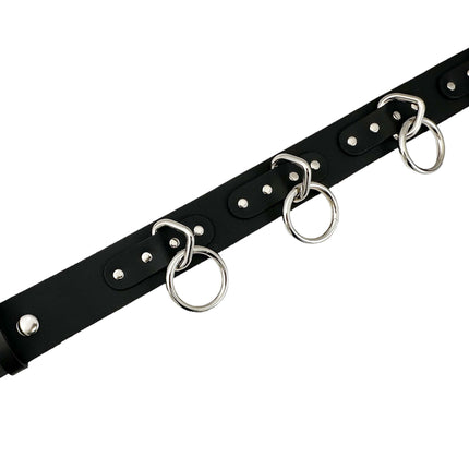 BT114VG  VEGAN LEATHER LARGE O RING BONDAGE BELT