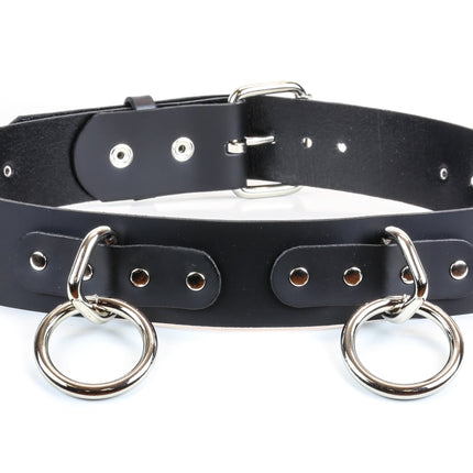 BT114  1 3/4" WIDE LARGE BONDAGE 1 1/2" RING BELT