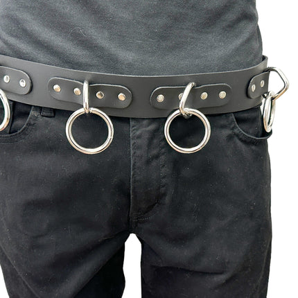BT114VG  VEGAN LEATHER LARGE O RING BONDAGE BELT