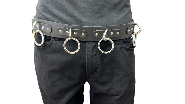 BT114VG  VEGAN LEATHER LARGE O RING BONDAGE BELT