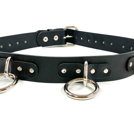 BT114  1 3/4" WIDE LARGE BONDAGE 1 1/2" RING BELT
