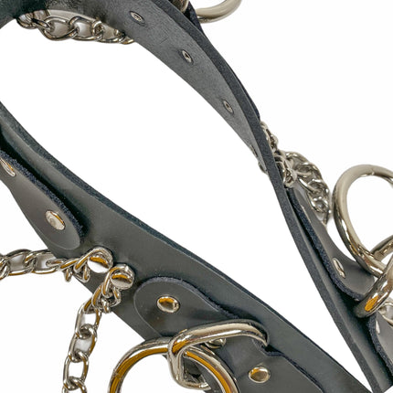 BT115US FULL GRAIN LEATHER USA TANNERY CHAIN BONDAGE BELT