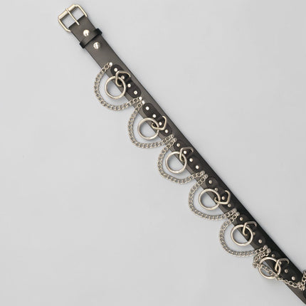BT115US FULL GRAIN LEATHER USA TANNERY CHAIN BONDAGE BELT