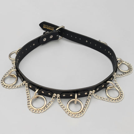 BT115US FULL GRAIN LEATHER USA TANNERY CHAIN BONDAGE BELT