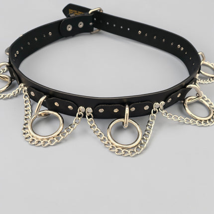 BT115 CHAIN BONDAGE  LEATHER BELT