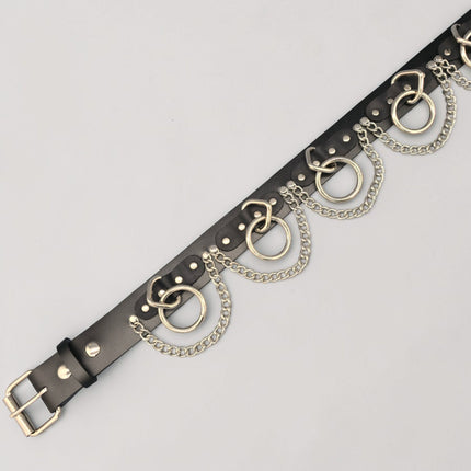 BT115US FULL GRAIN LEATHER USA TANNERY CHAIN BONDAGE BELT