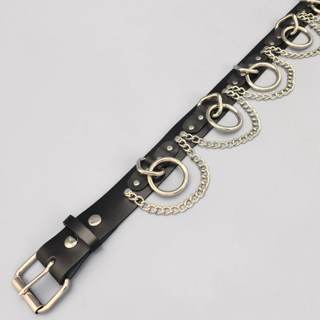 BT115US FULL GRAIN LEATHER USA TANNERY CHAIN BONDAGE BELT