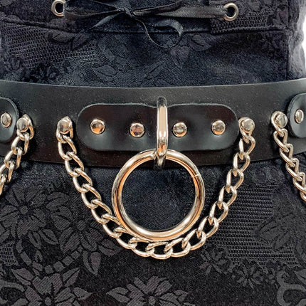 BT115US FULL GRAIN LEATHER USA TANNERY CHAIN BONDAGE BELT