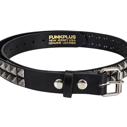 BT117ANT-SIL  ANTIQUE SILVER STUDDED TWO ROW GENUINE LEATHER BELT