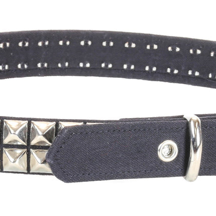 BT117C-BLK HEAVY BLACK CANVAS BELT 2 ROW 1/2" PYRAMID STUDS