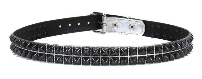 BT117P-BS PATENT BLACK PYRAMID SHINY  VEGAN