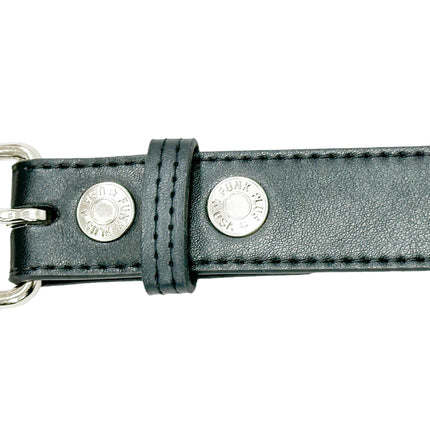 BT117VG-BS   PREMIUM VEGAN LEATHER 2 ROW BLACK STUDDED BELT USA MADE