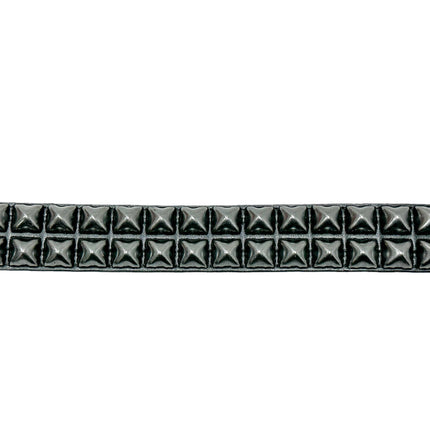 BT117VG-BS   PREMIUM VEGAN LEATHER 2 ROW BLACK STUDDED BELT USA MADE
