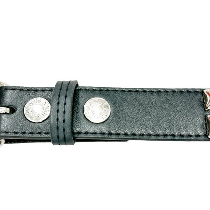 BT117VG   PREMIUM VEGAN LEATHER 2 ROW  STUDDED BELT USA MADE