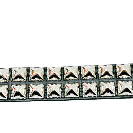 BT117VG   PREMIUM VEGAN LEATHER 2 ROW  STUDDED BELT USA MADE
