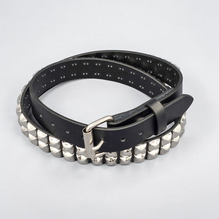 BT117 2 ROW PYRAMID STUDDED BELT FUNK LOGO SANP OFF 1 1/4" WIDE * BEST SELLER