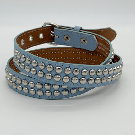 BT120VG  PREMIUM VEGAN LEATHER 2 ROW ROUND STUDDED BELT