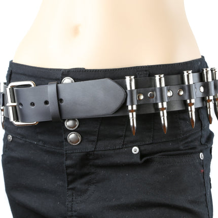 BT121NIC-NIC   NICKEL PLATER REAL BULLET BELT
