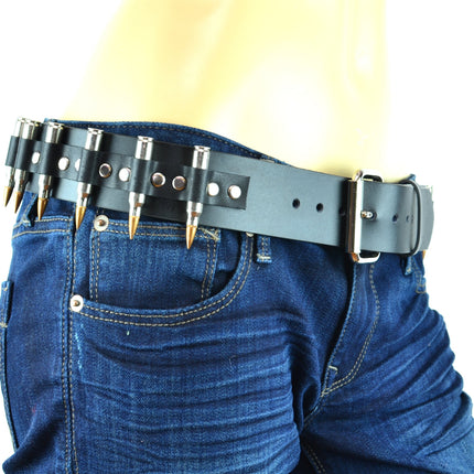 BT121NIC-NIC   NICKEL PLATER REAL BULLET BELT