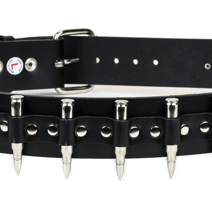BT121NIC-NIC   NICKEL PLATER REAL BULLET BELT