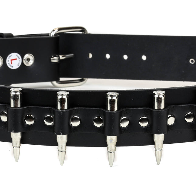 BT121NIC-NIC   NICKEL PLATER REAL BULLET BELT