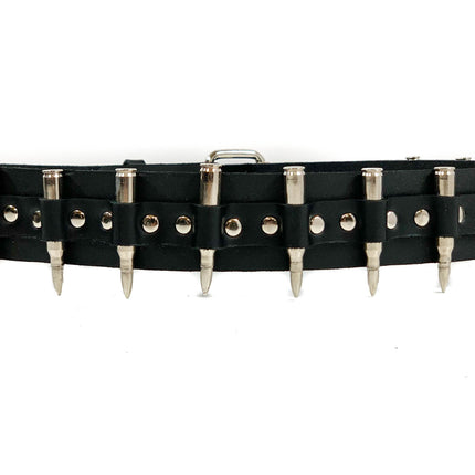 BT121NIC-NIC   NICKEL PLATER REAL BULLET BELT