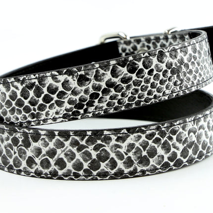 BT100SN-125WHT WHITE PYTHIN SNAKE 1 1/4" WIDE BELT