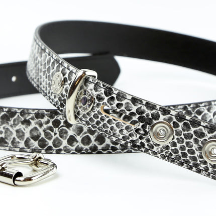 BT100SN-125WHT WHITE PYTHIN SNAKE 1 1/4" WIDE BELT