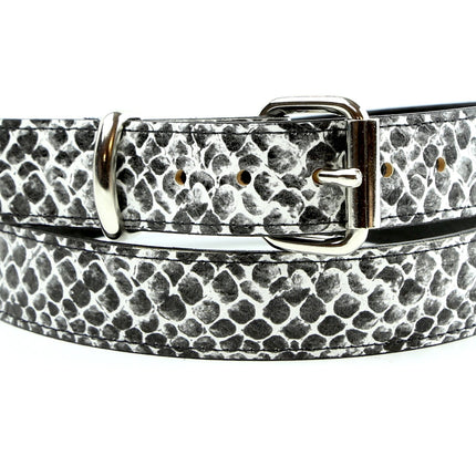 BT100SN-125WHT WHITE PYTHIN SNAKE 1 1/4" WIDE BELT
