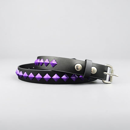BT126-PPL NEON PURPLE DIAMOND STUDDED BELT