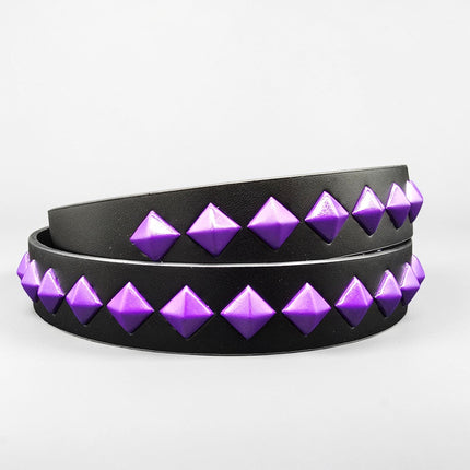 BT126-PPL NEON PURPLE DIAMOND STUDDED BELT